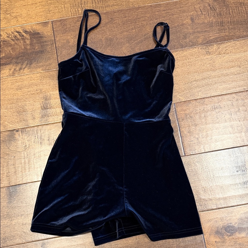 Elegant Black Velvet Romper